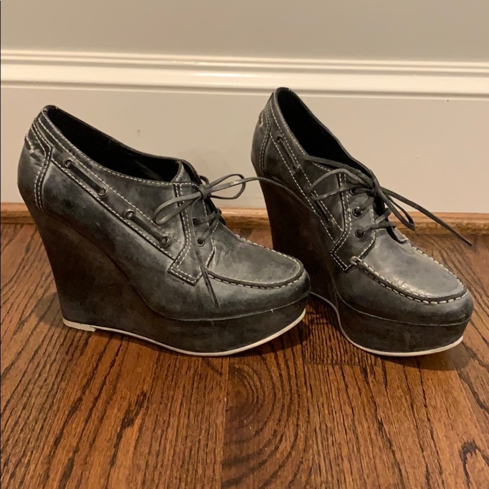 Joes jeans grey wedge bootie size 8